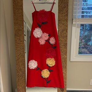 Elliatt Buttercup Embroidered Maxi Dress In Red